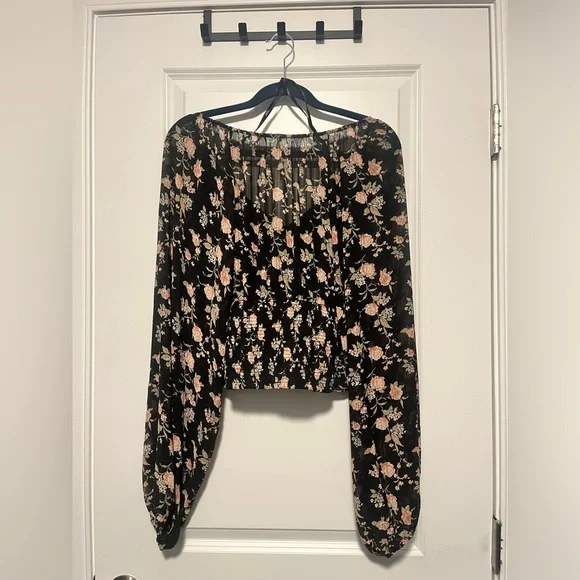 Free People Ruched Patterned Blouse - Picture 2 of 2